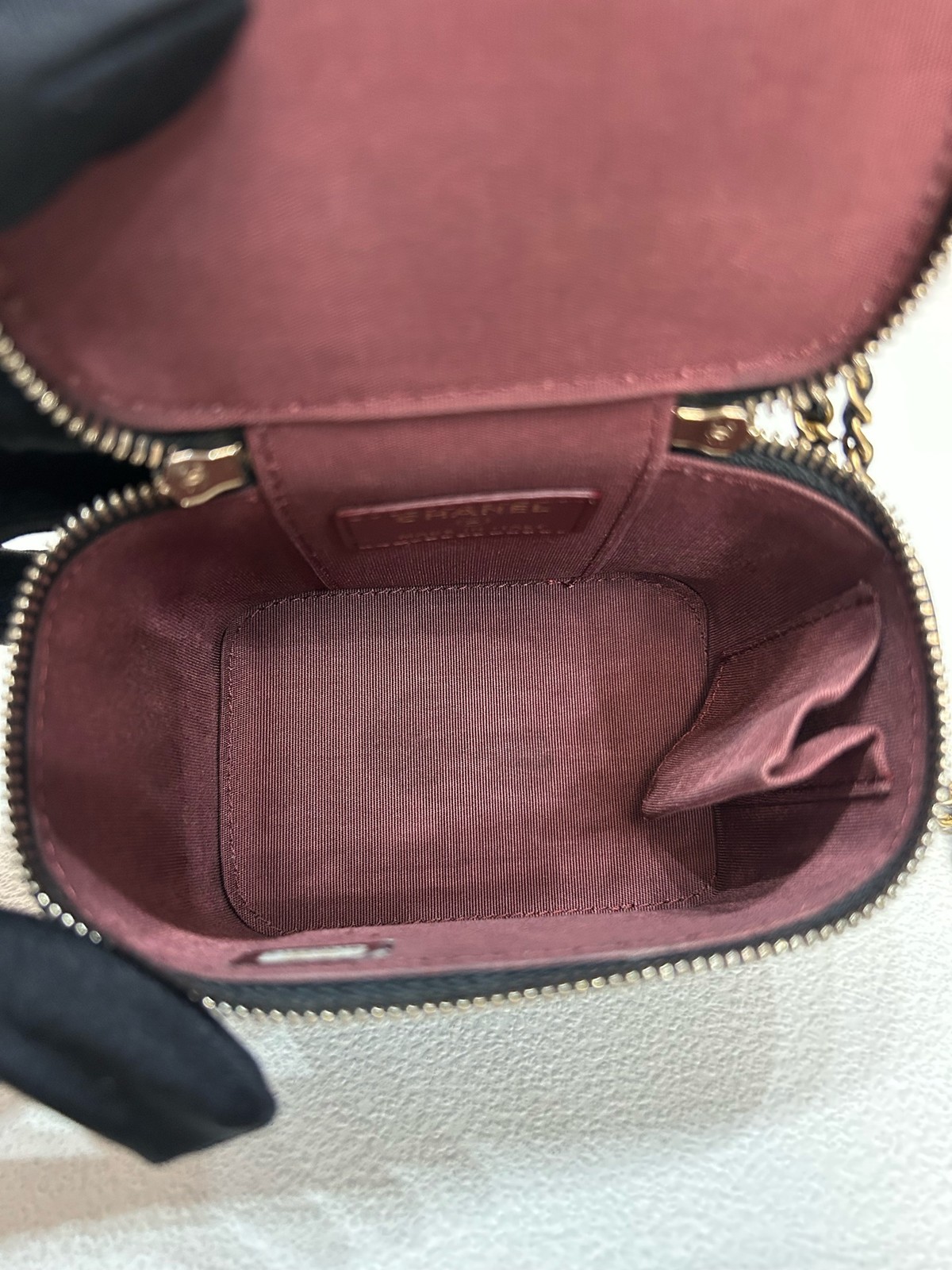 Chanel 21A Double Gold Ball Vanity Case Mini Black Cowhide Crossbody Duty Paid
