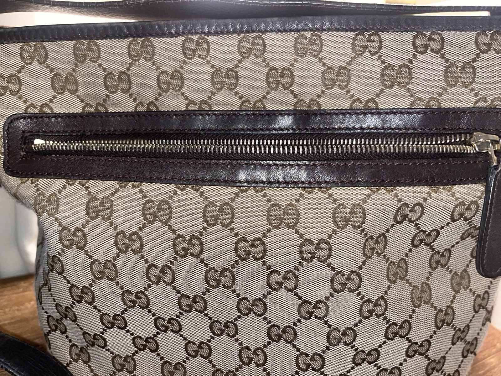 Gucci Monogram Canvas 388930 GG Canvas Shoulder Bag Brown