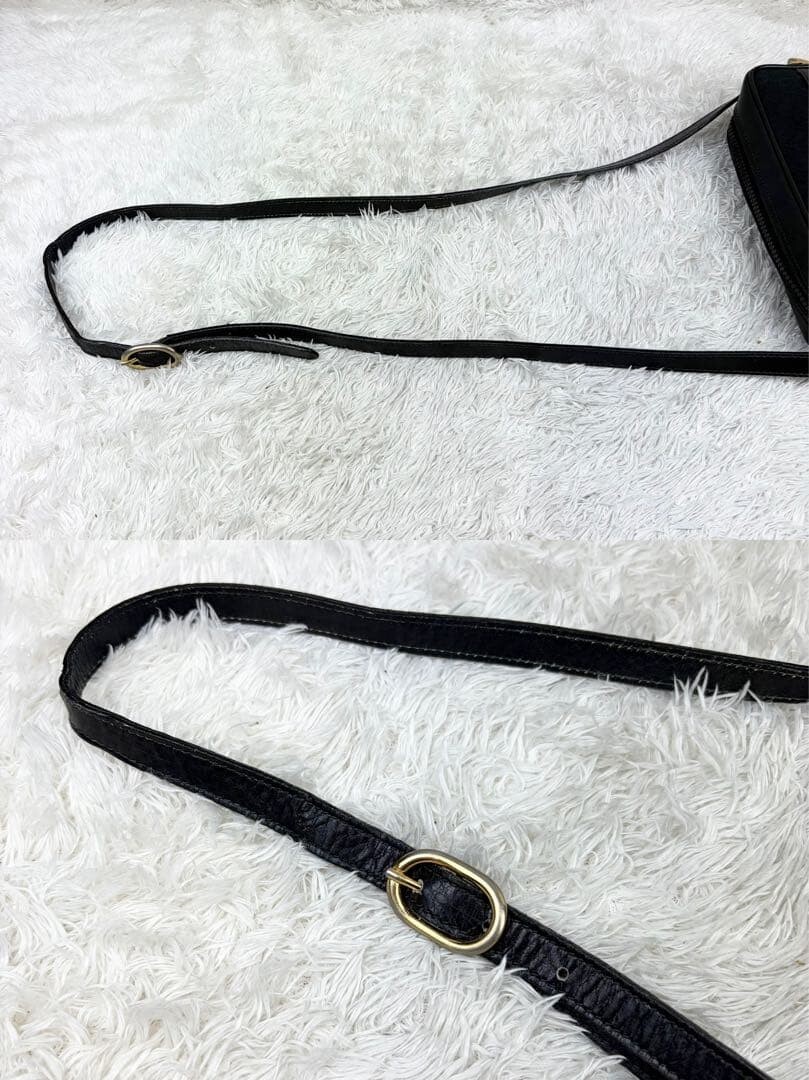 Gucci GG Canvas Web Stripe Black Shoulder Bag Gold Hardware Auth