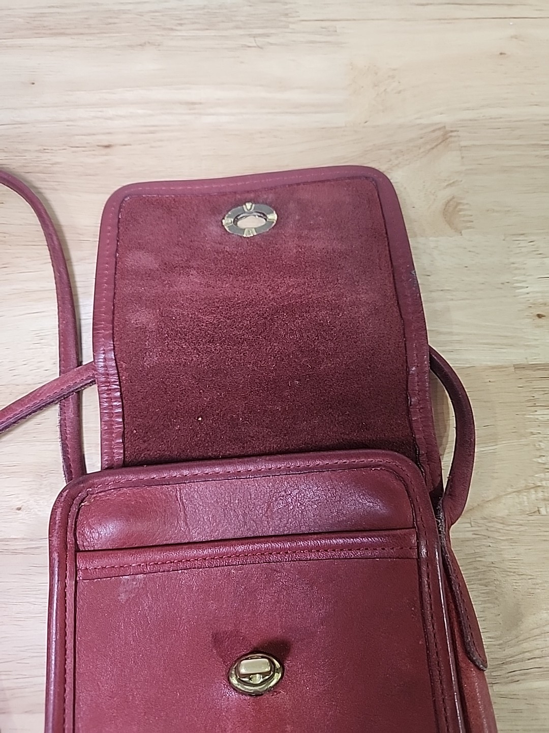 Vintage Coach USA Red Leather Scooter Crossbody Bag Flap Turn Lock Closure VGC