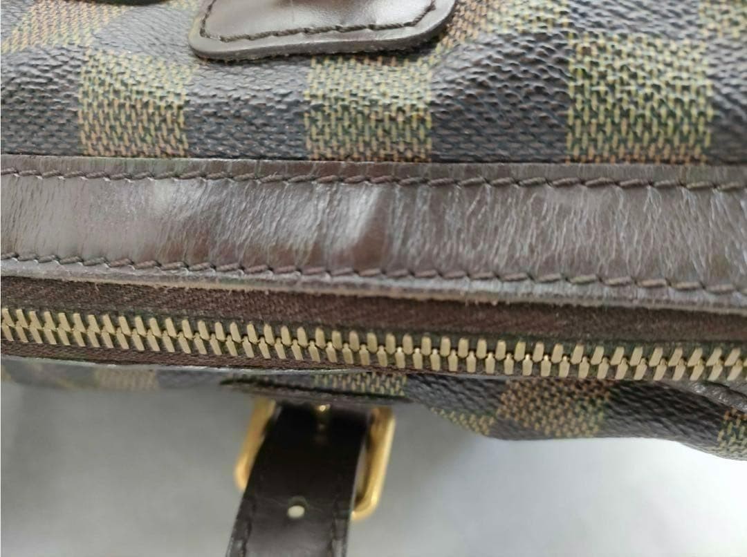 LOUIS VUITTON Damier Berkeley Handbag Brown PVC Leather Authentic Good Conditio