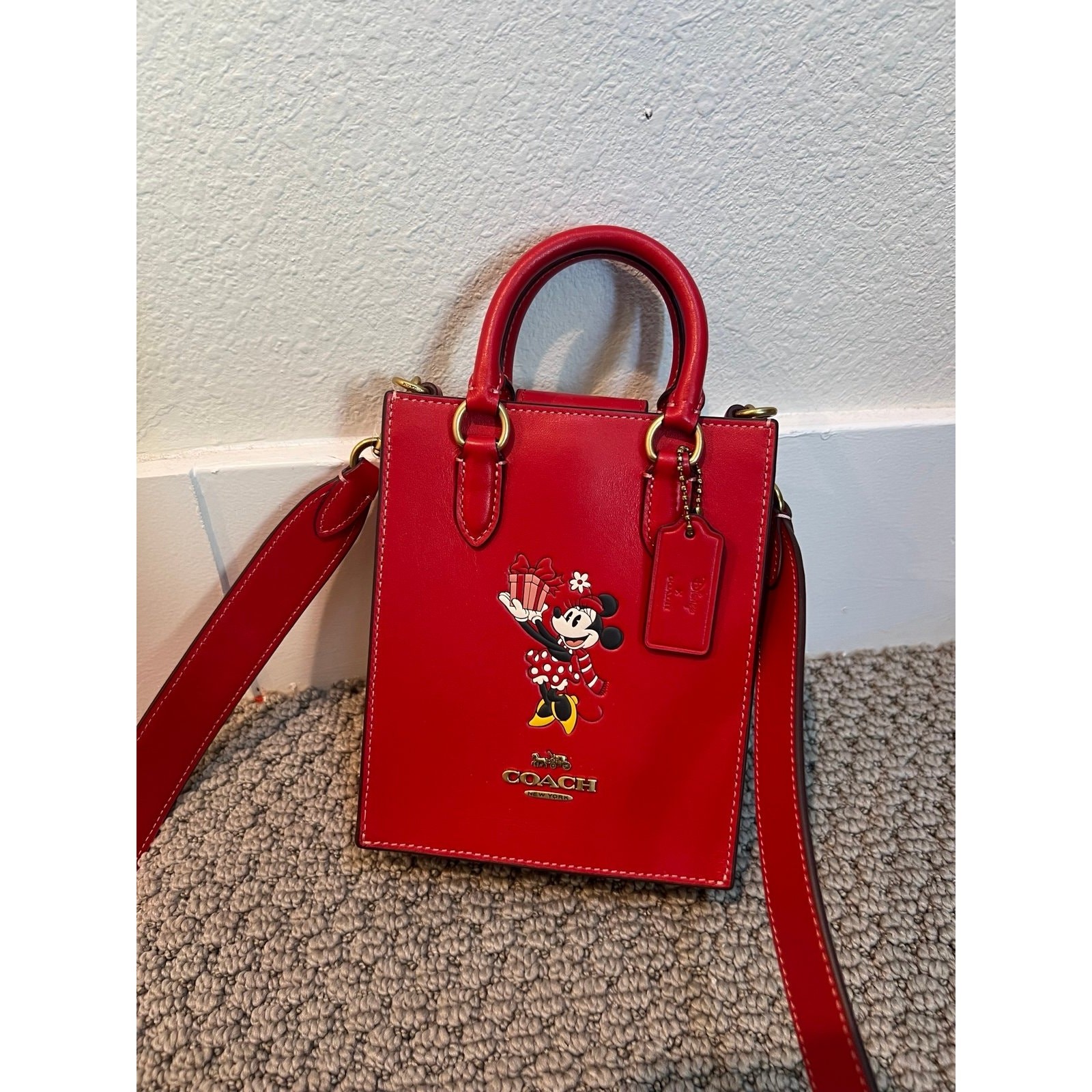CN022 Coach Disney X Coach North South Mini Tote With Minnie Mouse