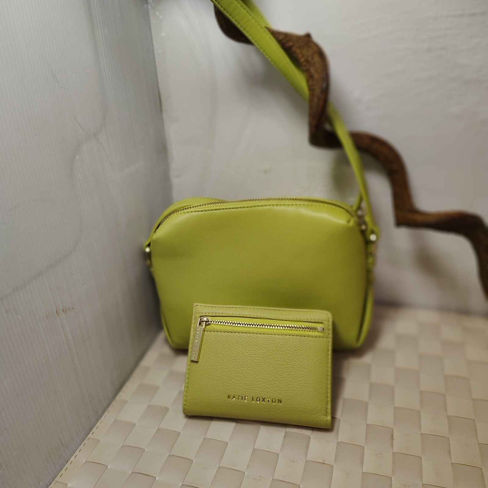 KATIE LOXTON Small Crossbody Bag – Lime Green & Wallet *NWOT