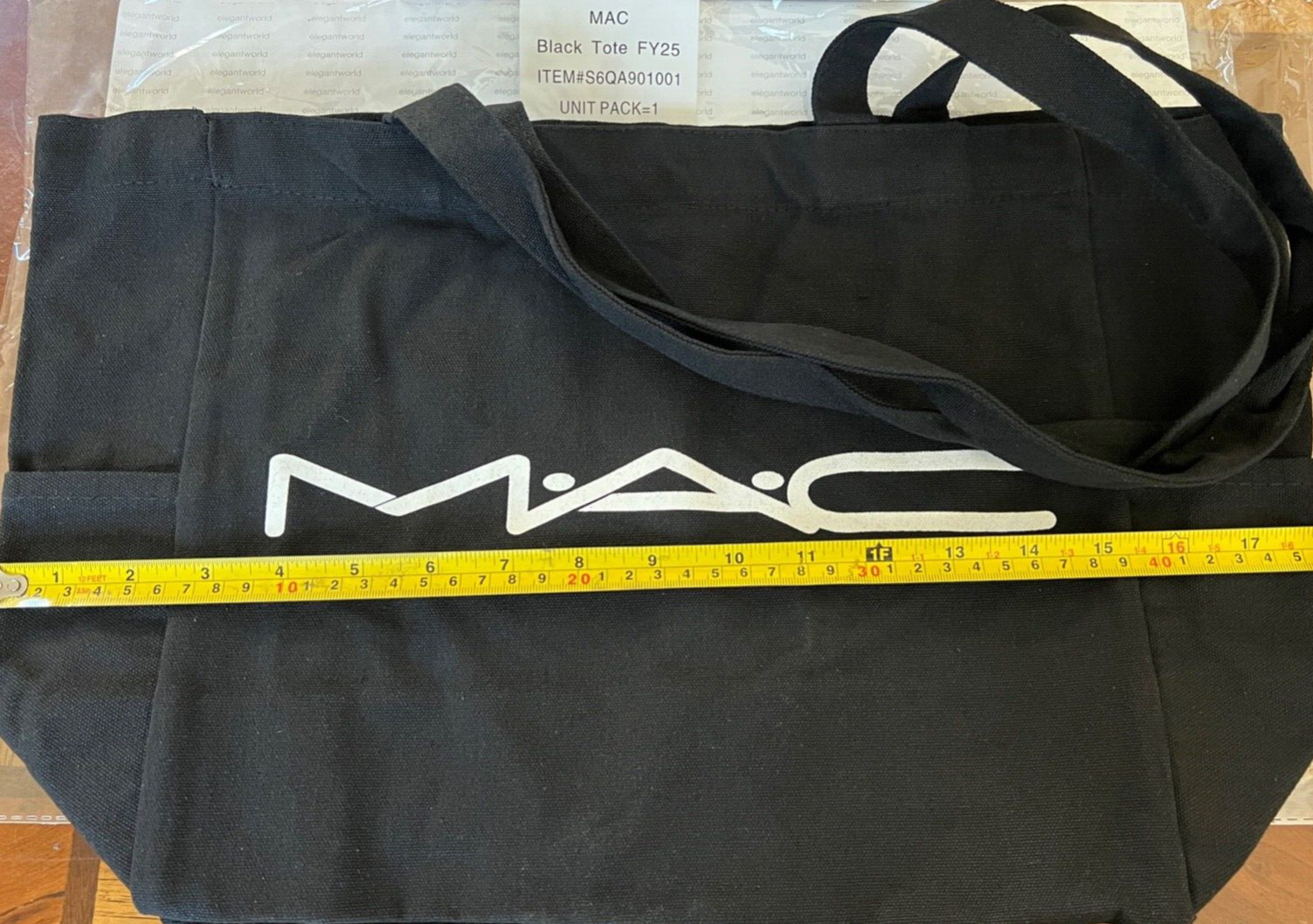 MAC Tote Bag, Black FY25 BRAND NEW Size: 18in x 12in NEVER USE AUTHENTIC PIC.