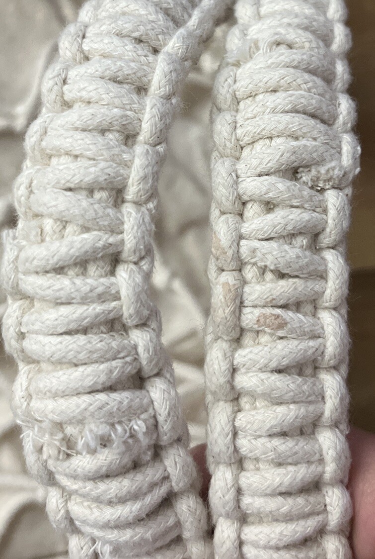 Abercrombie Fitch Macrame Drawstring Bucket Bag Purse Boho Beach Oatmeal