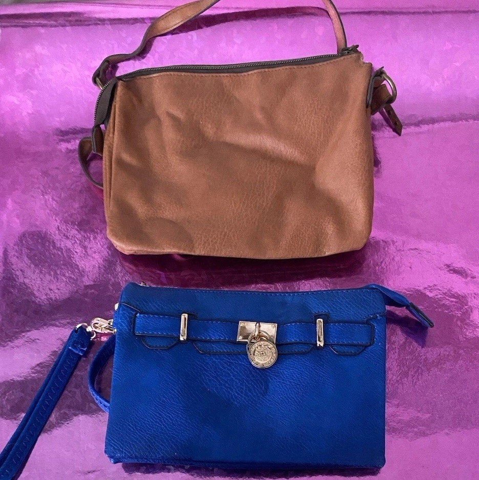 Purse Lot of 2 Women’s Bags Turquoise Beige Tan Camel Excellent Condition