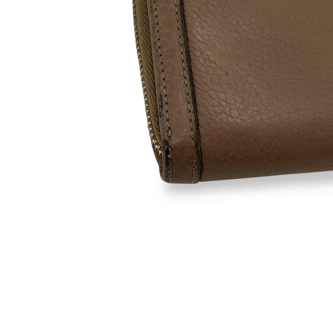 Gucci long Wallet zip around bamboo ribbon beige excellent gift F/S