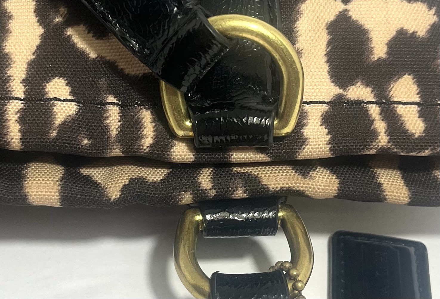 Coach Signature Leopard Ocelot Animal Print Zip Shoulder Bag