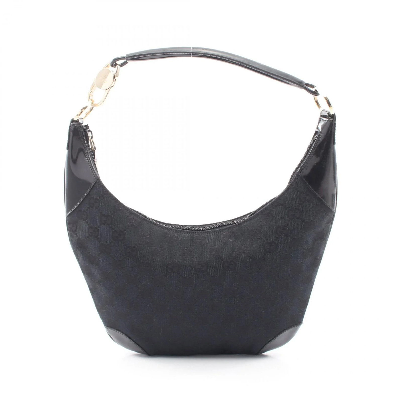 Gucci GG Shoulder Bag Black Leather #RCB6776