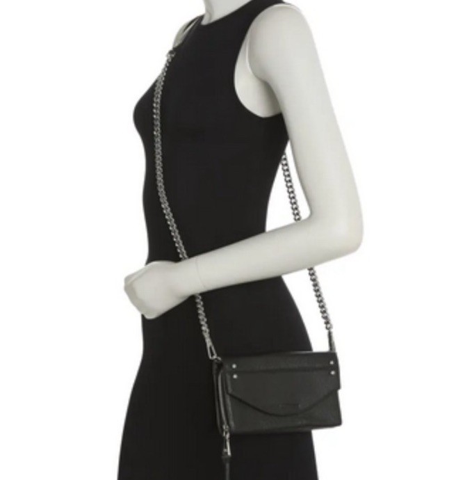 AIMEE KESTENBERG Delancey Black Leather Cross Body Wallet Wristlet NWT