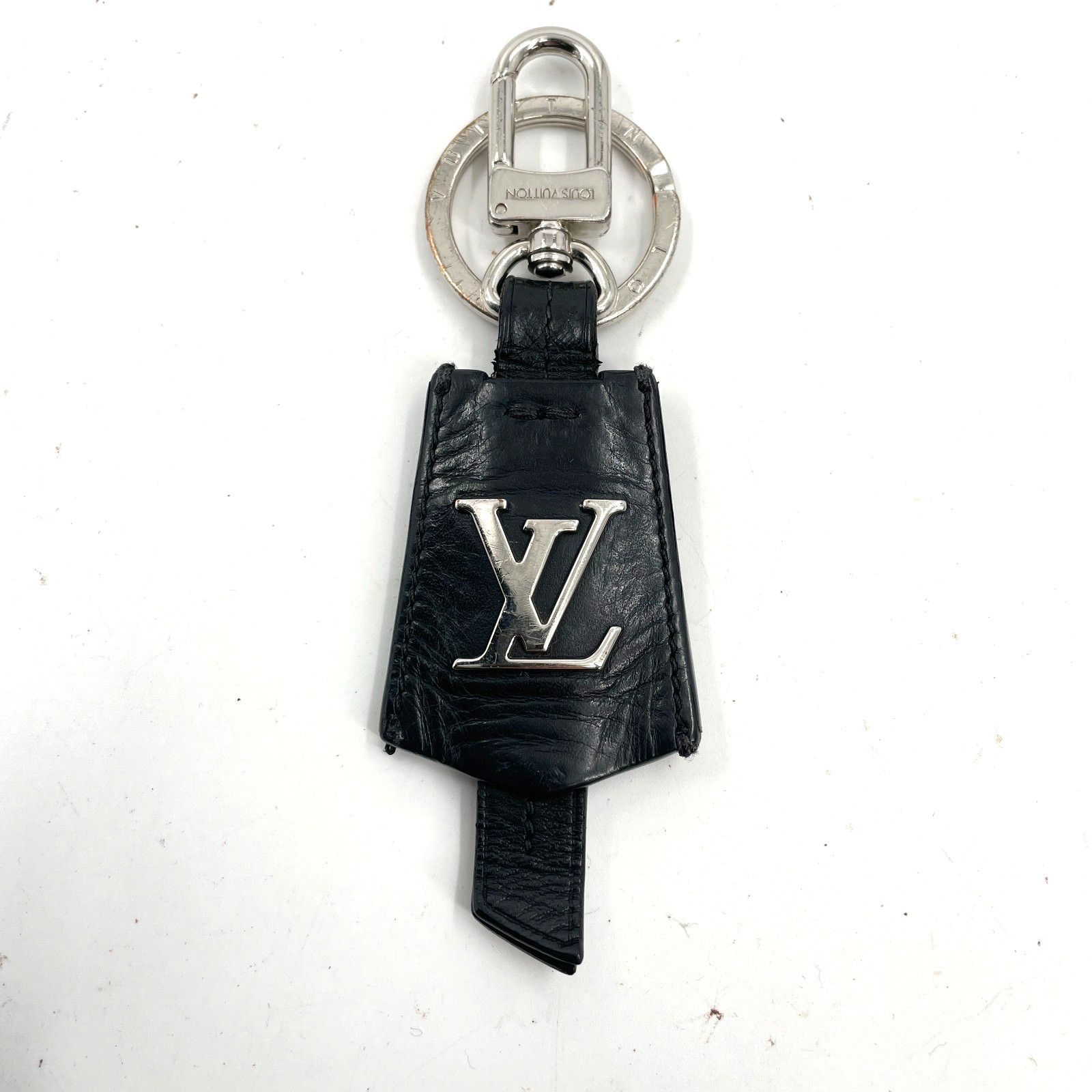 Auth LOUIS VUITTON Clochette Key Holder Black M68020 Silver Plated SKB470