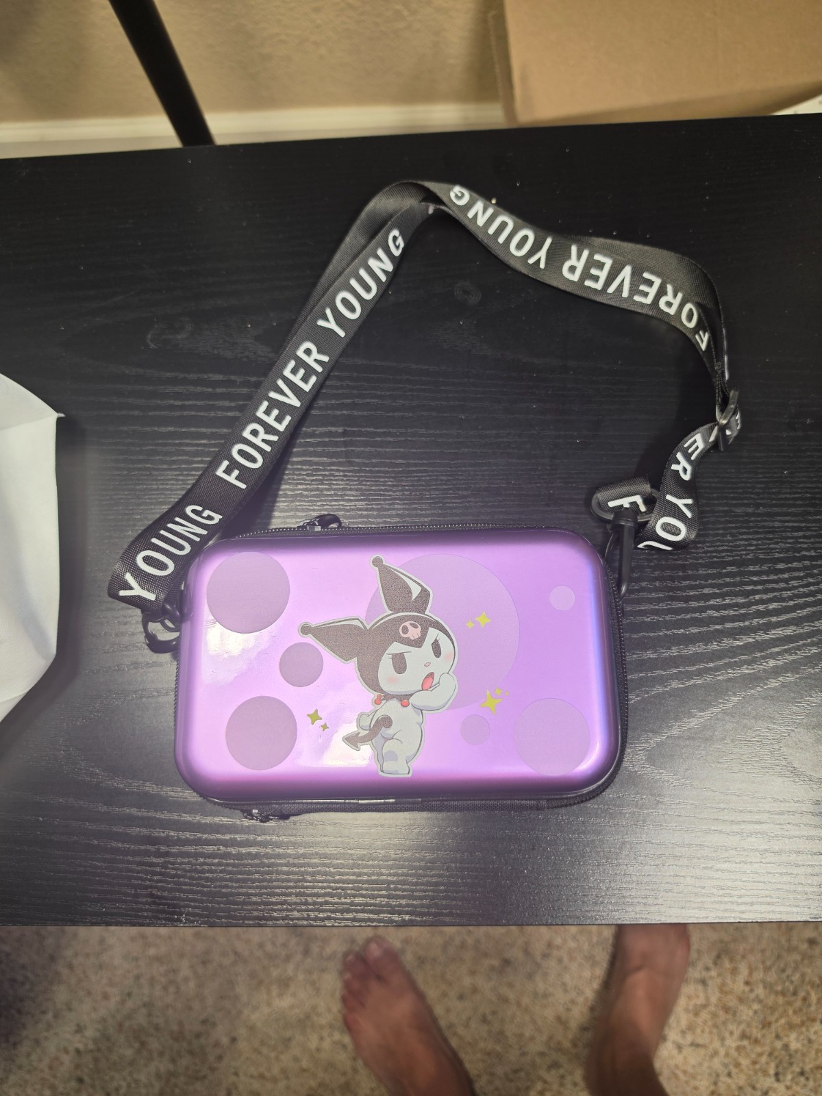 Kuromi Hard Shell Crossbody Purse Shoulder Bag Purple Kawaii Sanrio Style