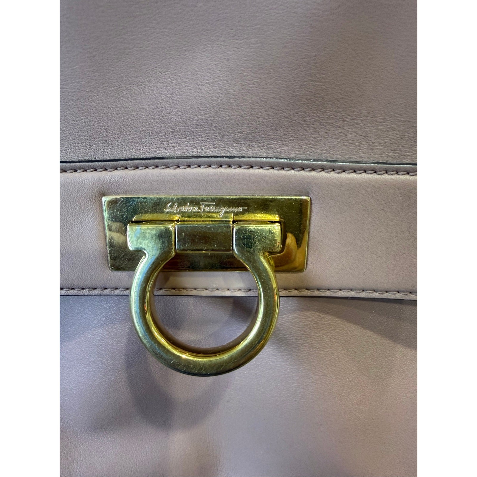 Authentic Salvatore Ferragamo Gancini Sofia Hand Bag Leather COA Included