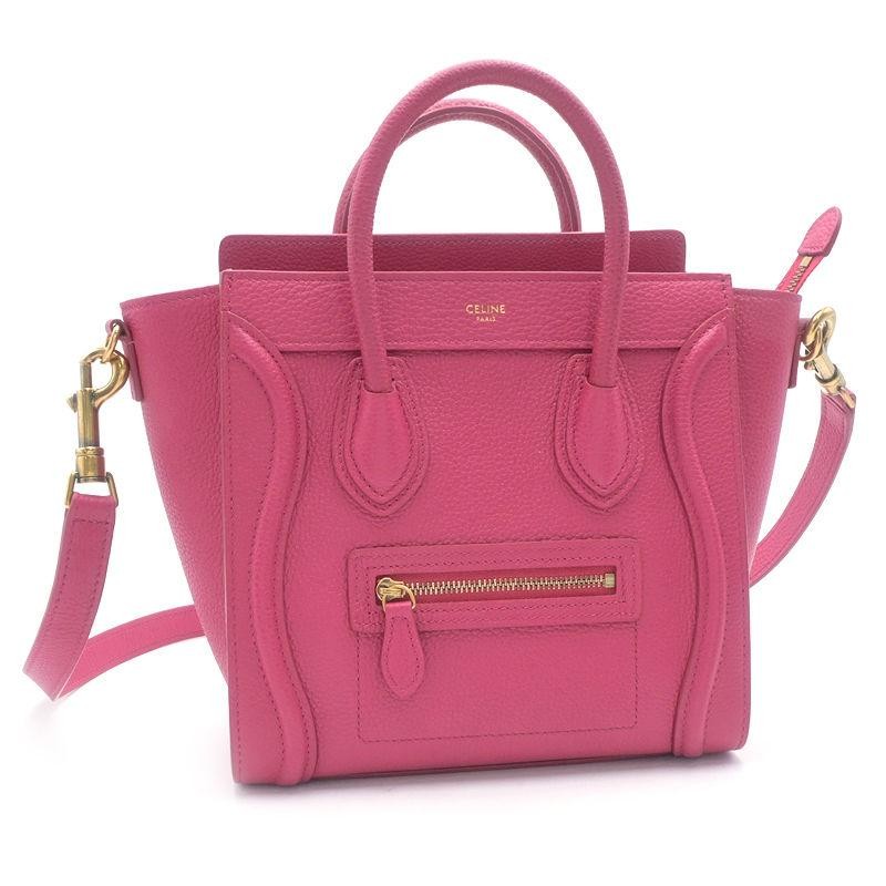 CELINE Bag: Luggage Nano 189243DRU.24PI Pink W20×H21×D9cm w/strap dust bag;