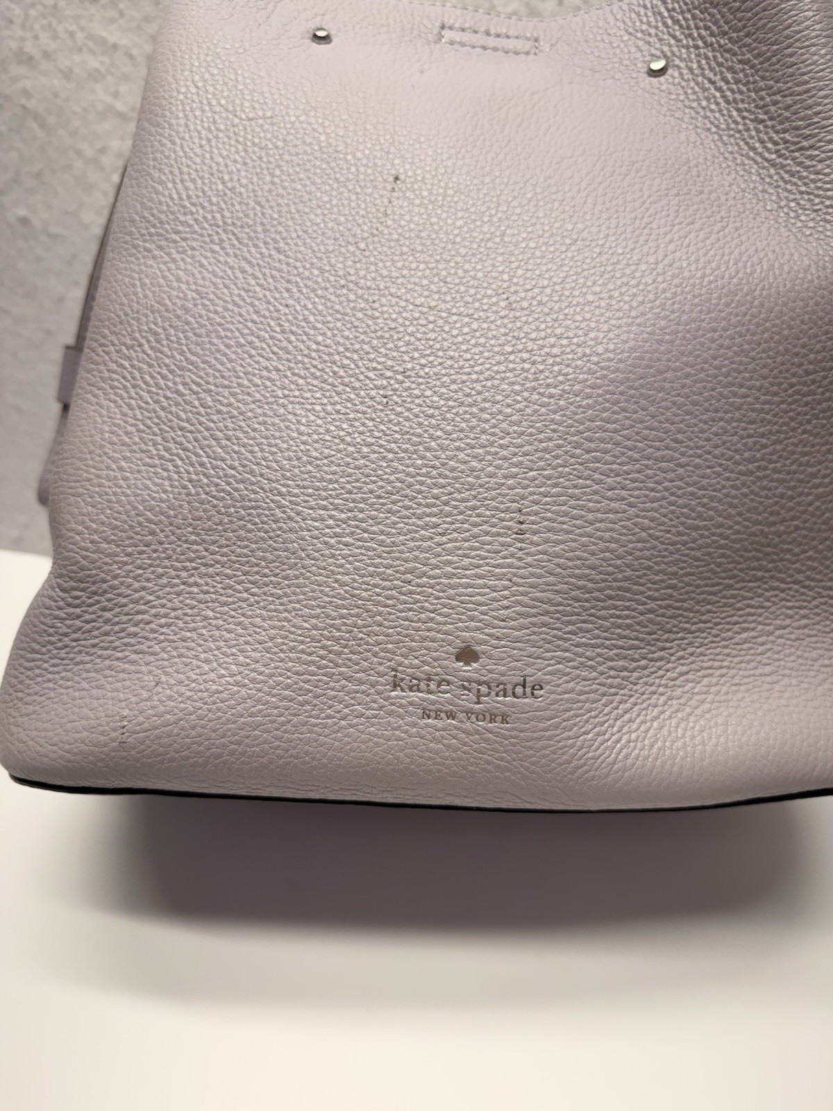 Kate Spade Marti Large Leather Bucket Bag Shoulder Purse Frozen Lilac WKRU6827