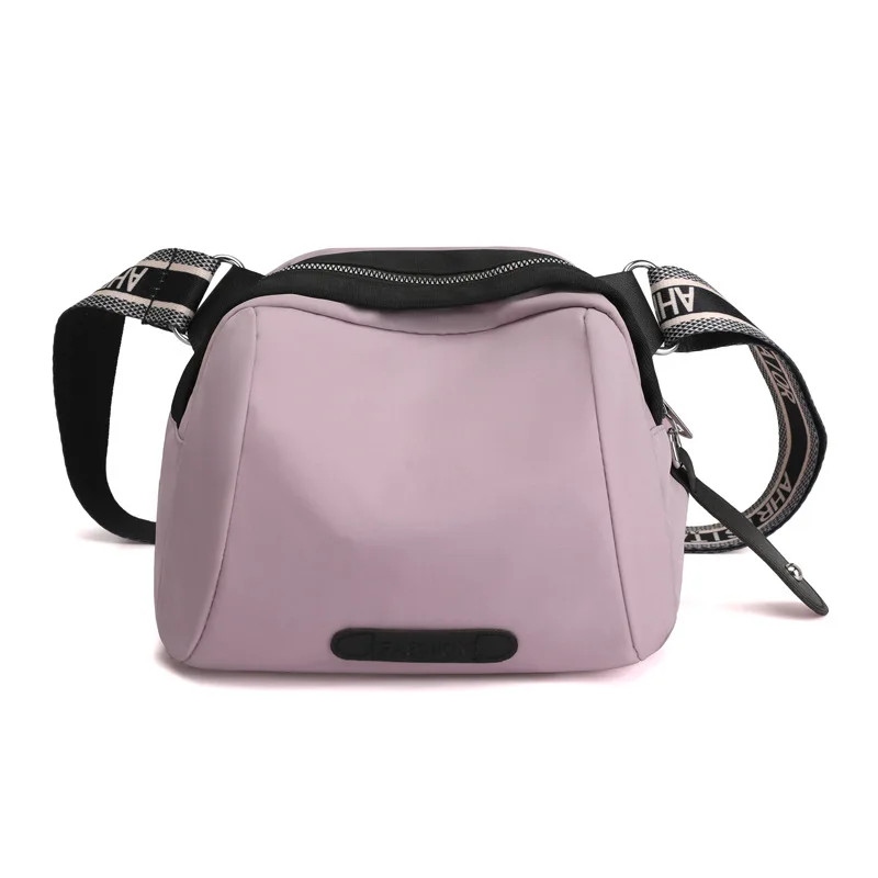 Trendy Korean Nylon Crossbody Bag Zipper Pocket Casual Stylish Shoulder Purse
