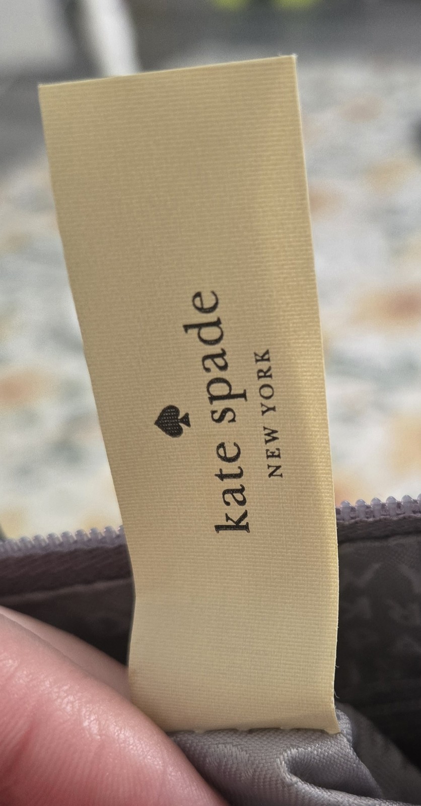 kate spade new york Silver Glitter Metallic Tote Bow Zip Double Handles Pockets