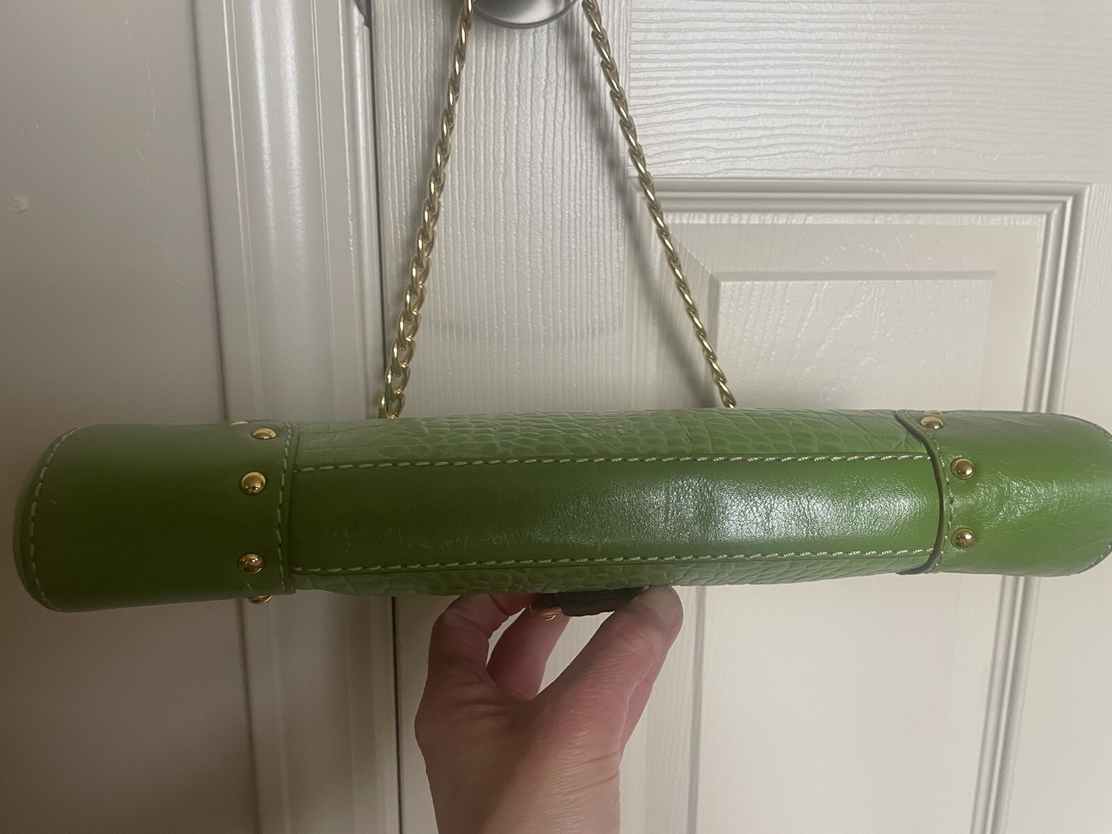 Michael Kors Green Crocodile Print Shoulder Handbag