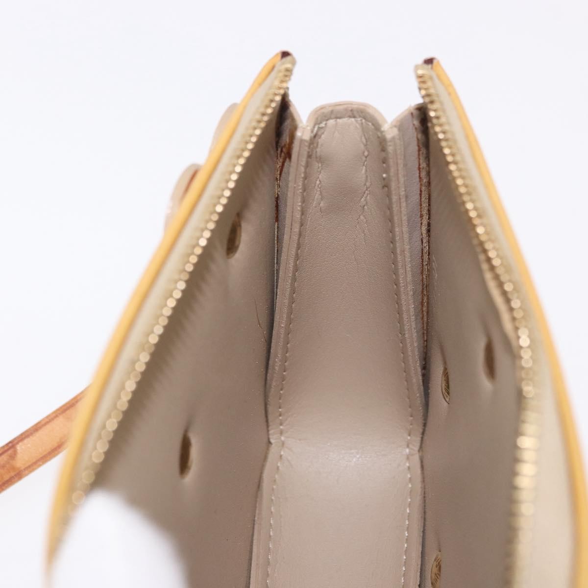 LOUIS VUITTON Vernis Lexington Accessory Pouch Flower Beige M92246 Auth ep14787