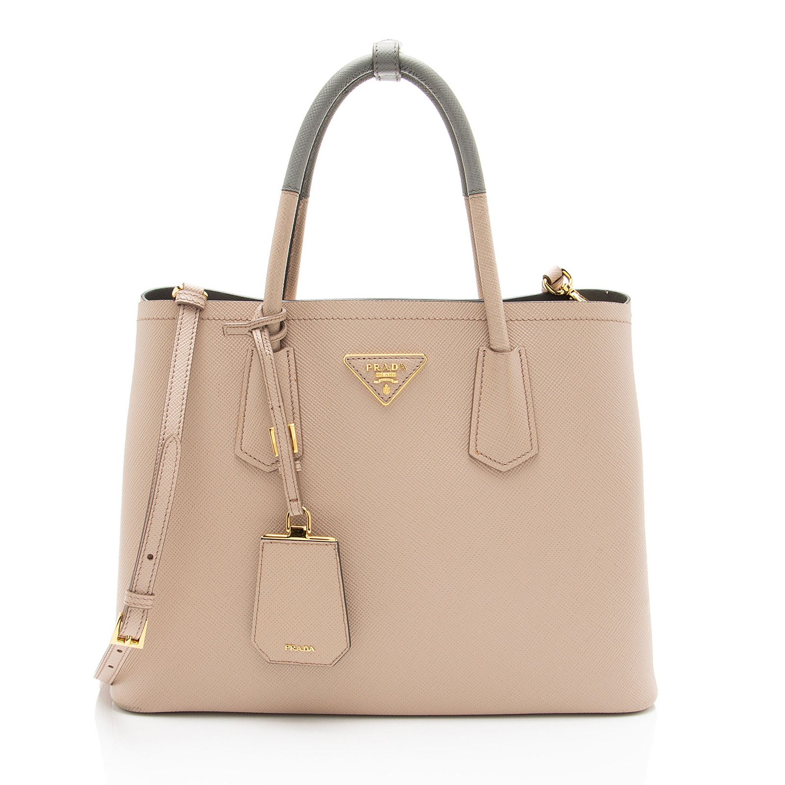 Prada Saffiano Cuir Double Handle Medium Tote