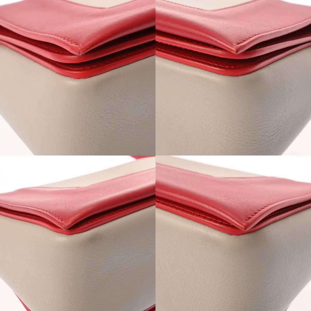 Celine Shoulder Bag Leather Red #WB7856