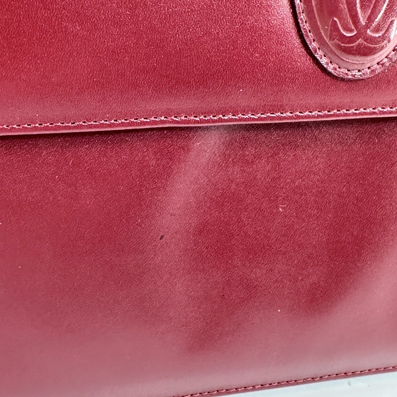 Cartier Must Line Shoulder Bag Hand Bag Bordeaux Vintage Authentic