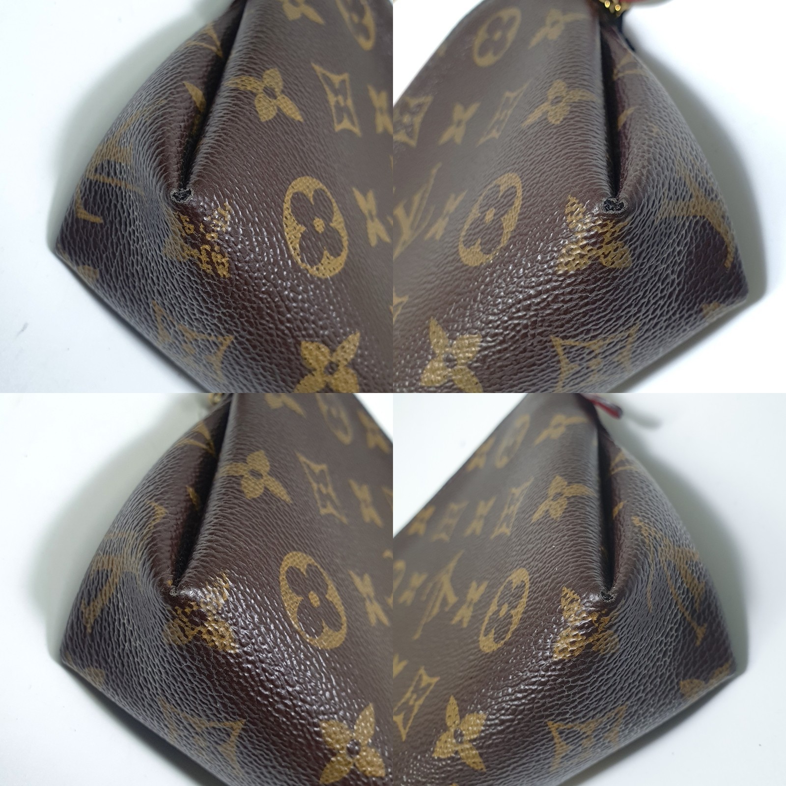 Authentic Louis Vuitton Pallas Clutch Monogram Cerise M41638 Barcode Tag LF437