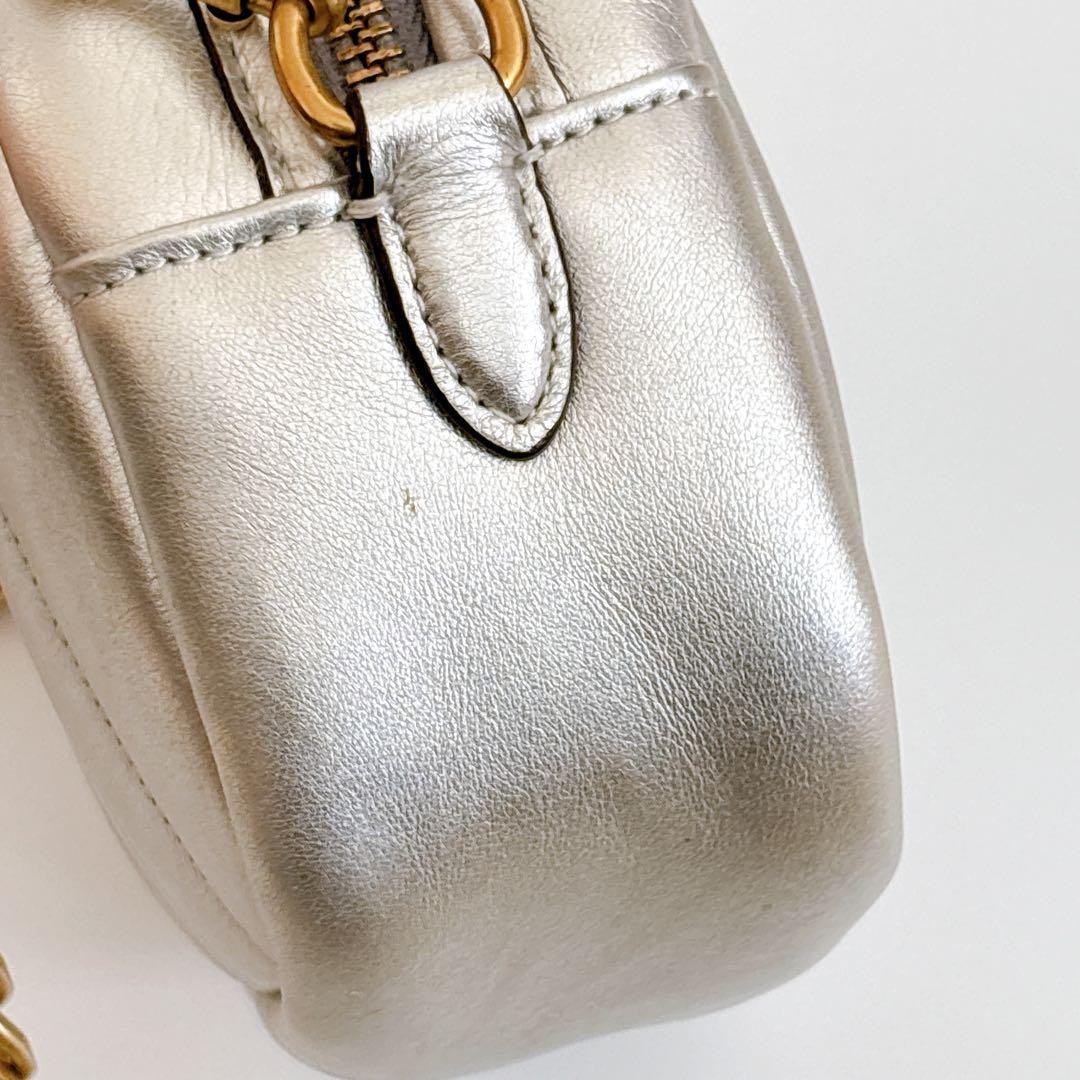 COACH C6618 shoulder bag leather chain coach silver quilting