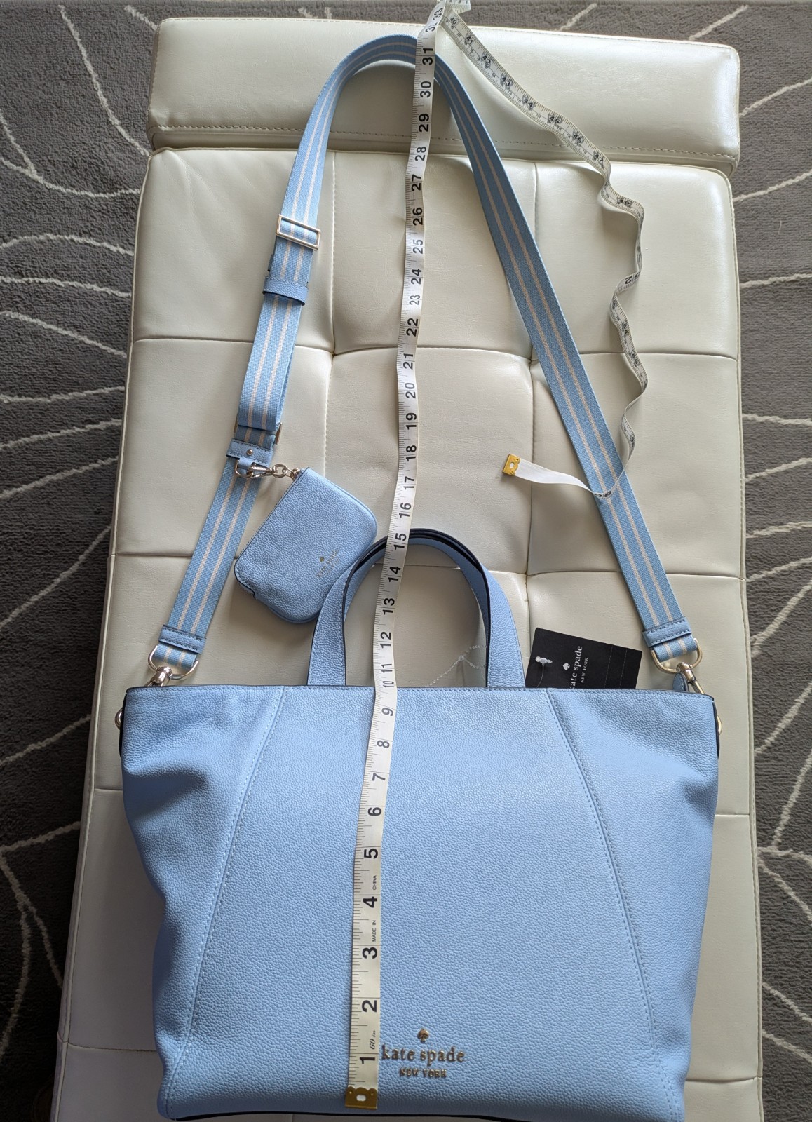 NWT Kate Spade Rosie Pebbled Leather Satchel Strap Bag Coin Purse