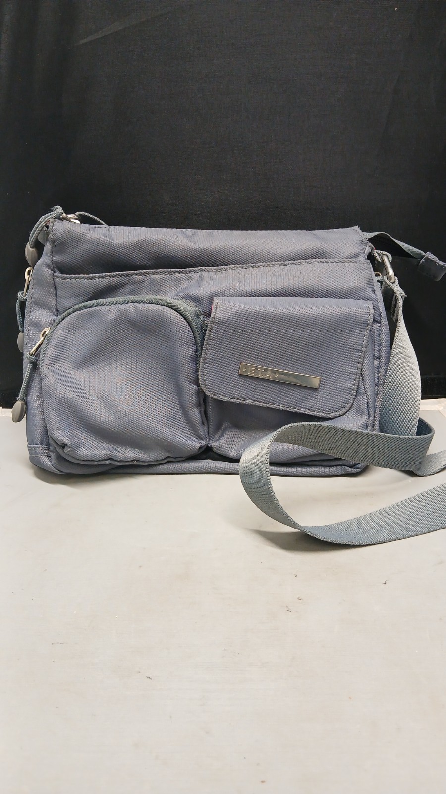 ETA Womens Crossbody Bag Travel Gray Shoulder Satchel 100% Polyester Handbag