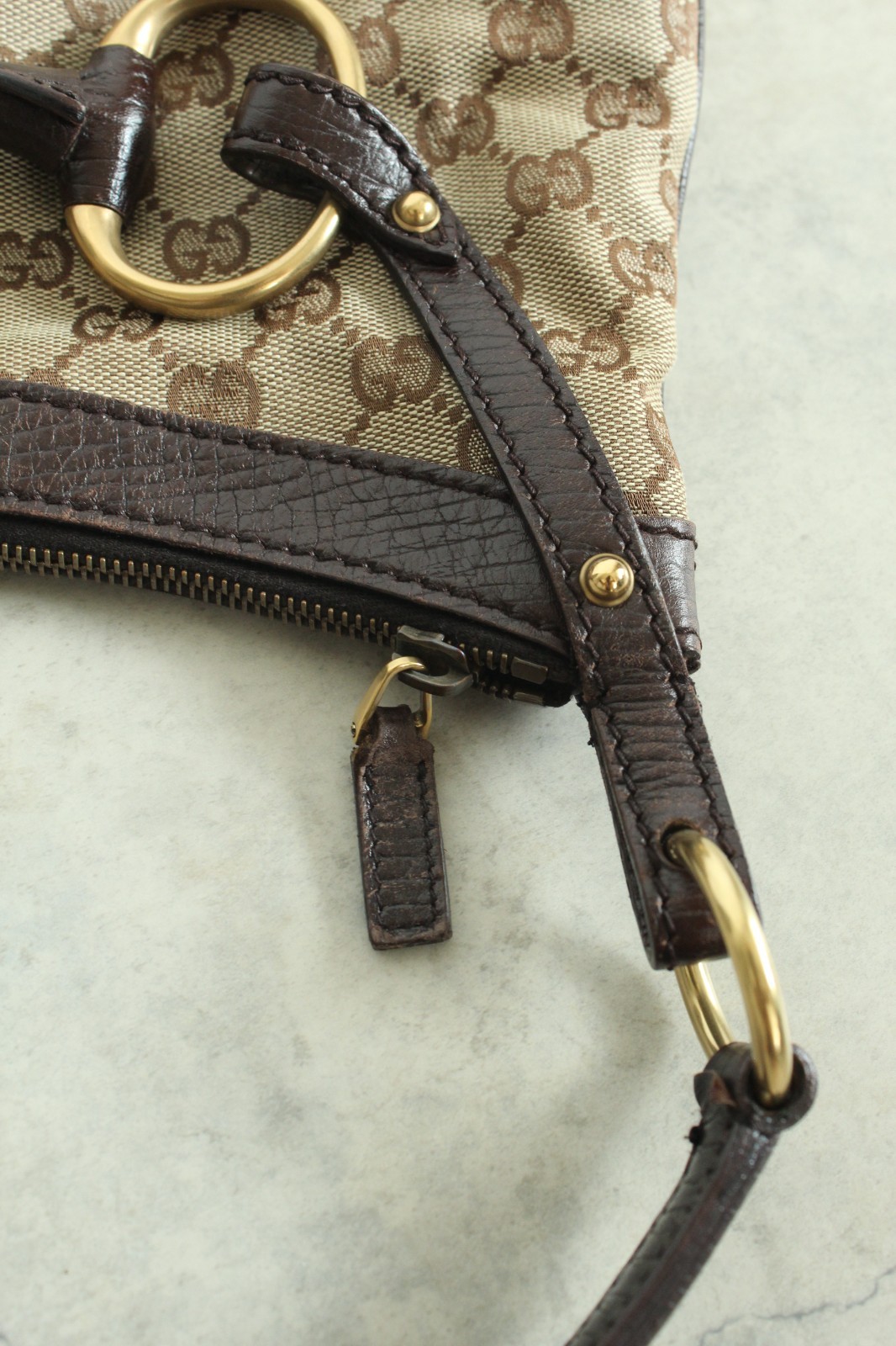 Gucci Canvas Horsebit hobo bag — Tom Ford era (Entrupy Certified)