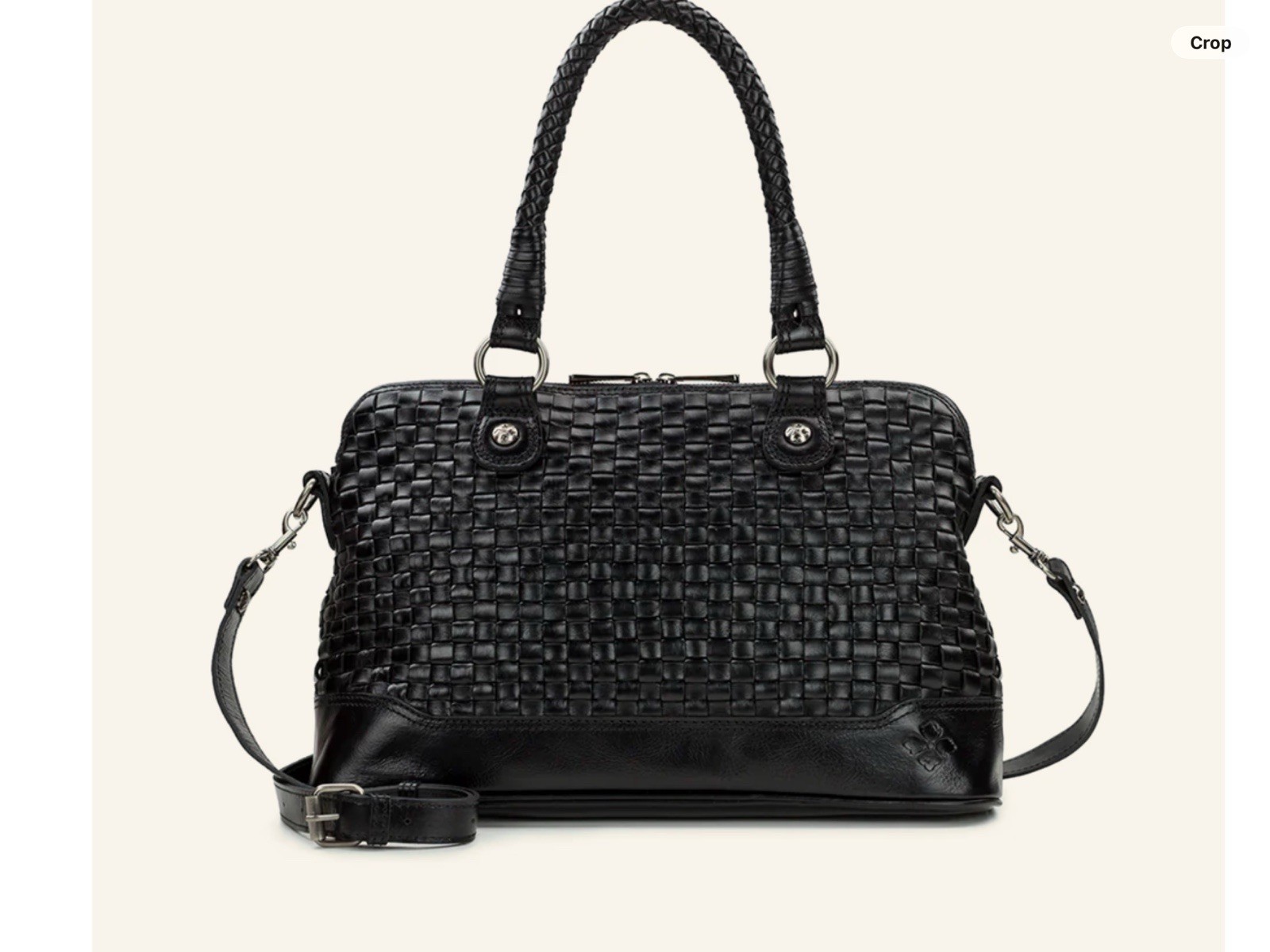 Patricia Nash Discovery Washed Woven Augusta Satchel-NWT BLACK $399