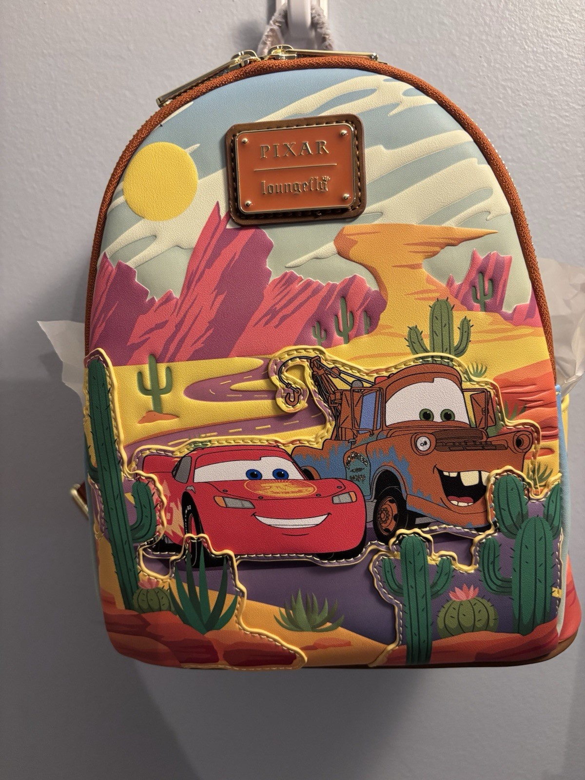 NEW Loungefly Disney Pixar Cars Lightning McQueen and Mater Desert Mini Backpack