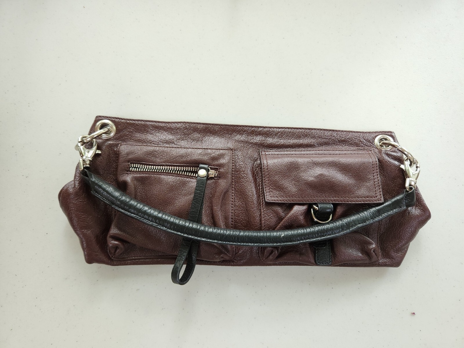 BORSETTA MILANO Italian Authentic Designer Brown Ladies Shoulder Bag Purse