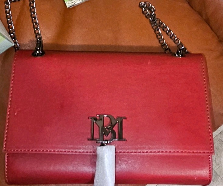 BADGLEY MISCHKA Metal Fringe Vegan Leather Red Crossbody Shoulder Bag