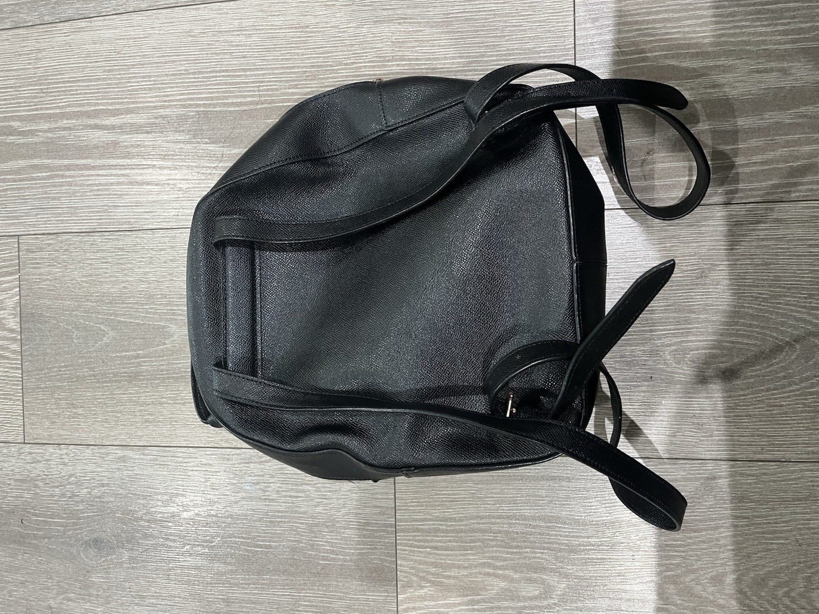 Coach Black Zip Backpack w/ Front Zip Pocket Gold Hardware Inner Pockets