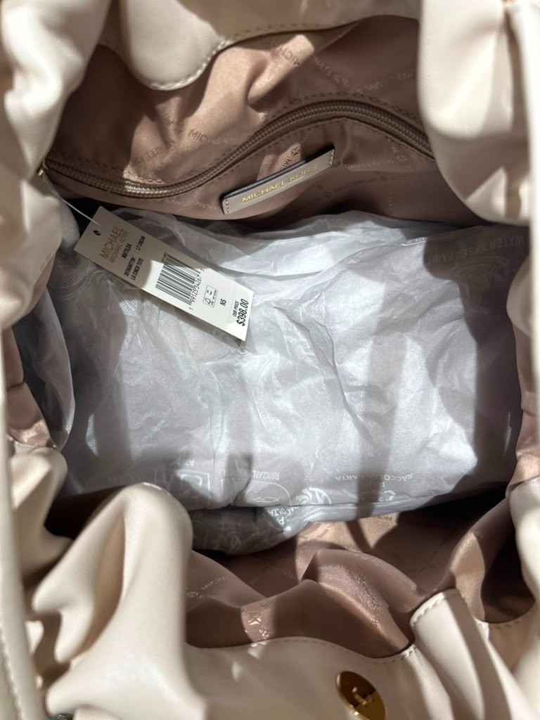Michael Kors MK Matilda Women Large Fashion Tote Bag Handbag Purse Light Cream