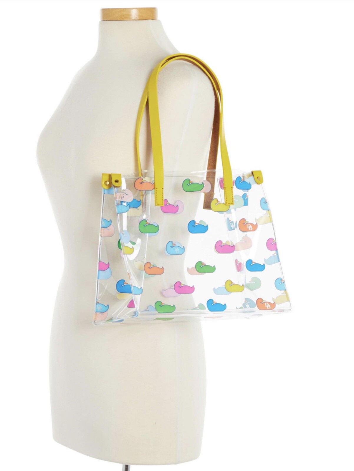 DOONEY & BOURKE MEDIUM SHOPPER TOTE HANDBAG CLEAR Yellow MULTICOLOR DUCK
