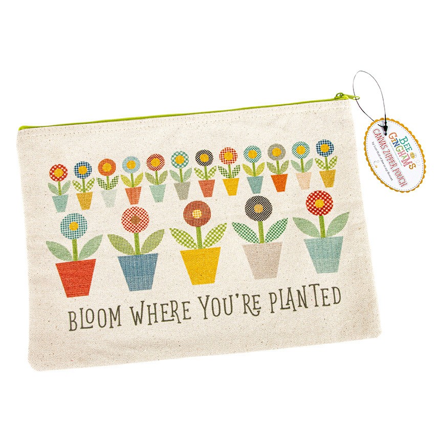 BLOOM WHERE YOU’RE PLANTED Cloth Bag Sewing zippered