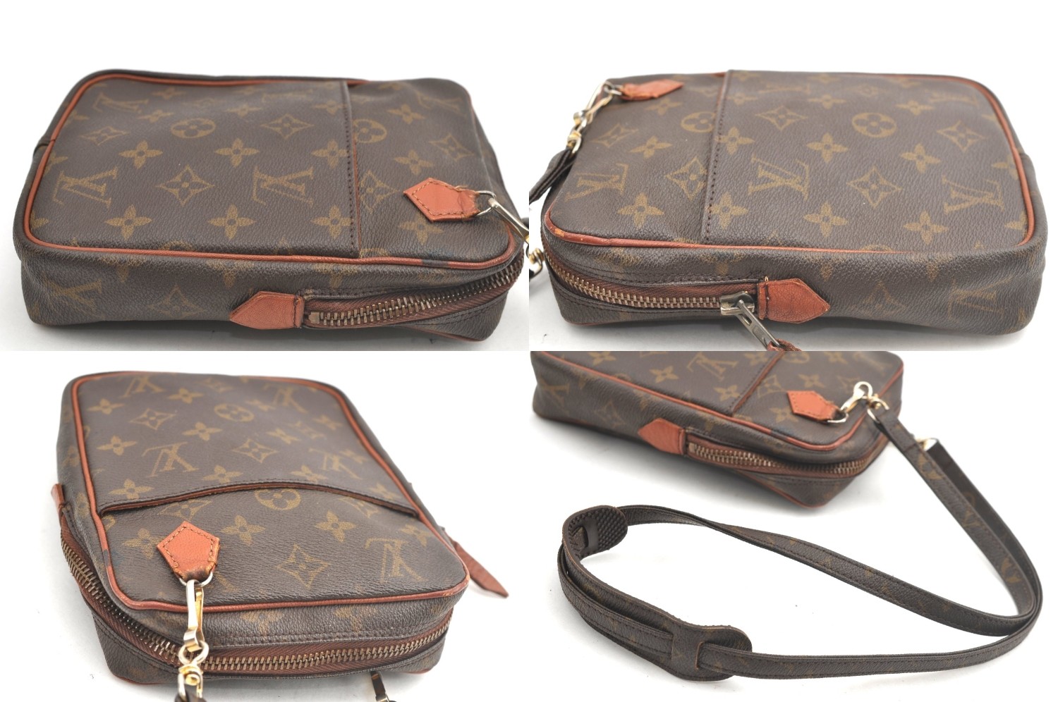 Authentic Louis Vuitton Monogram Danube Shoulder Cross Bag Old Model LV AB421