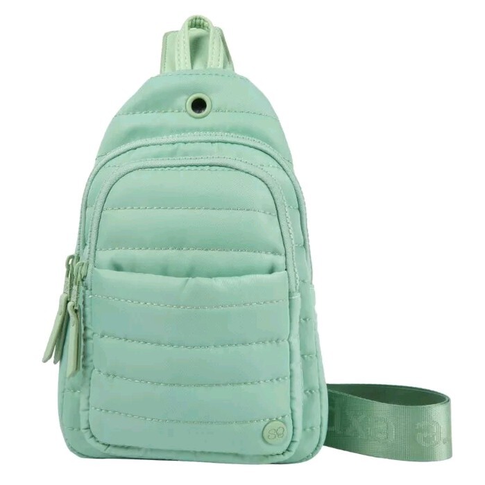 Samantha Brown To-Go Hands-Free Quilted Sling Bag-Sage-NWT