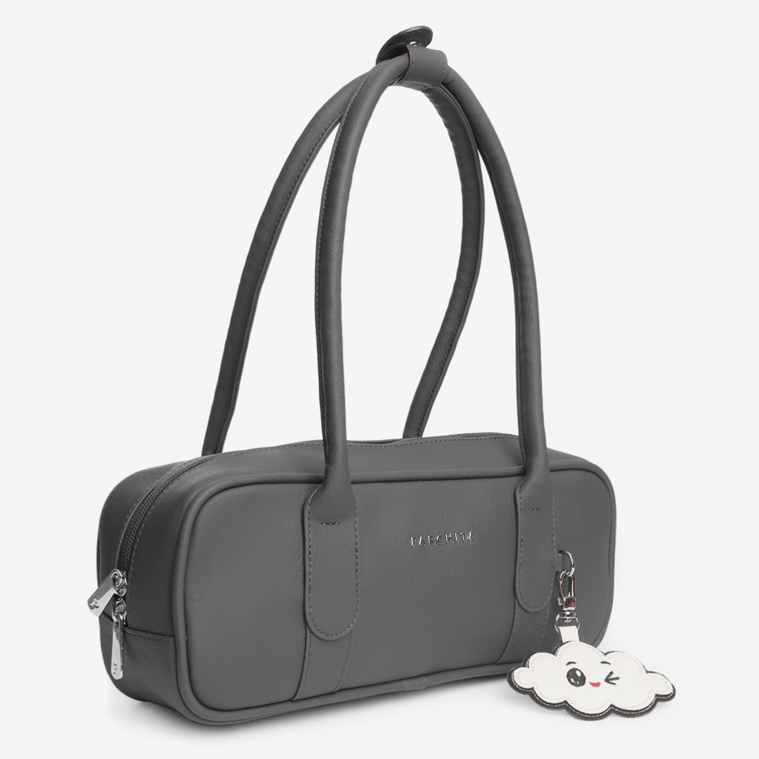 Cartera para mujer parchita 100% Colombiano Leather shoulder bag for women Grey