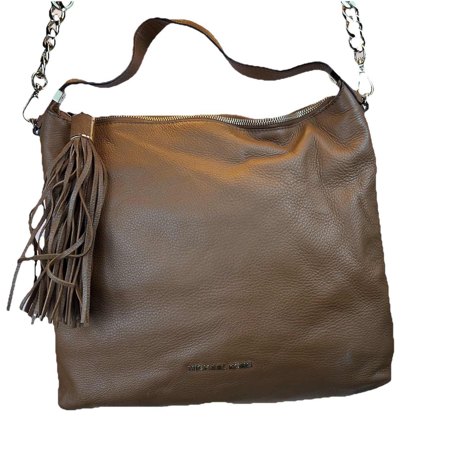 Michael Kors Weston Top Zip Shoulder, Crossbody Bag Brown Retail $298