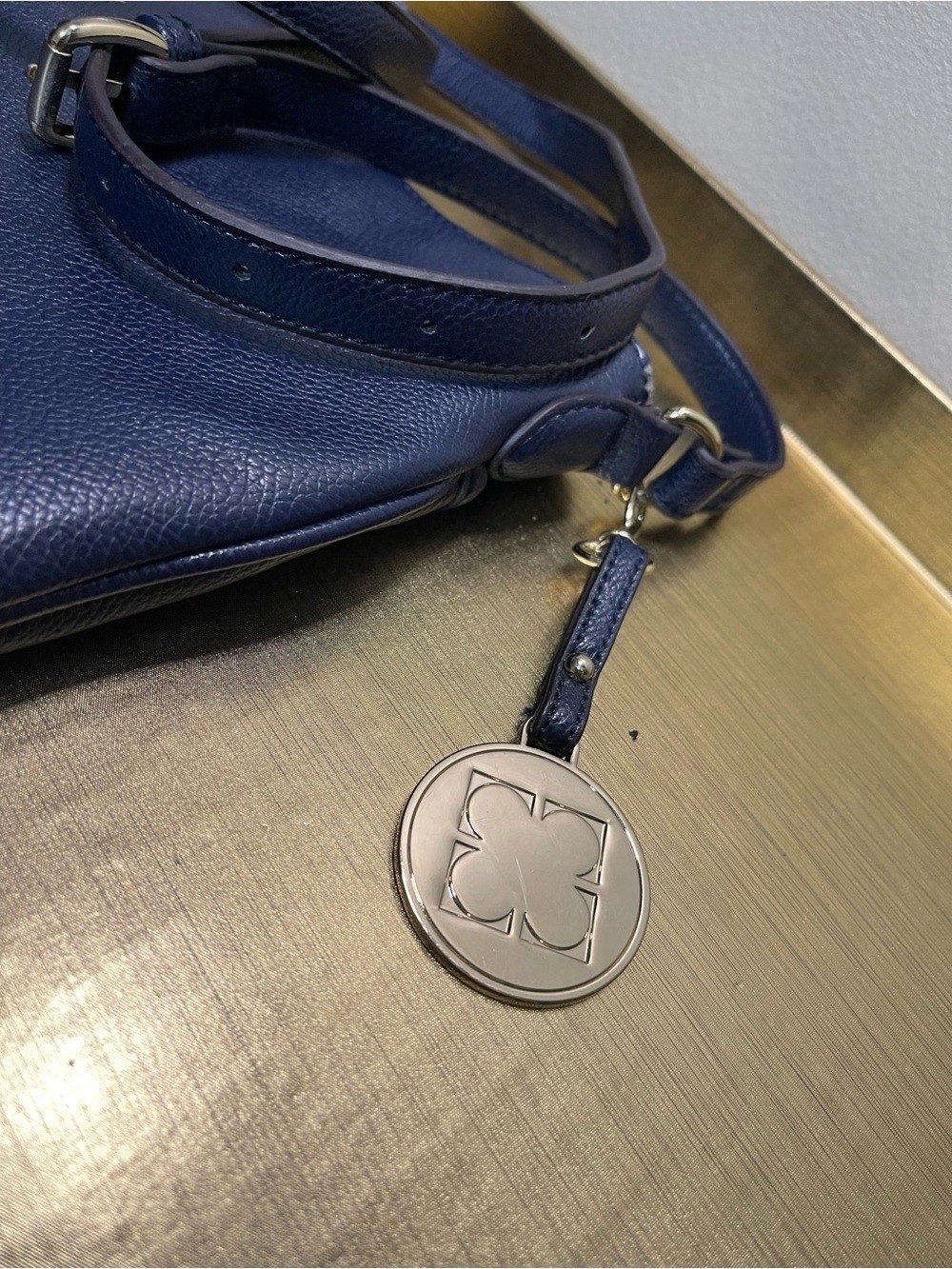 Liz Claiborne Navy Blue Leather Crossbody Bag