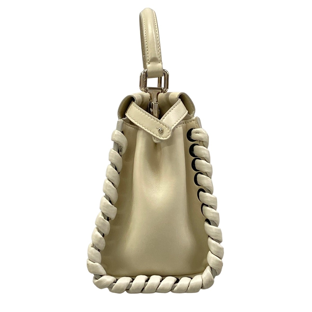 FENDI Peekaboo Iconic Small 8BN244 White Leather Handbag
