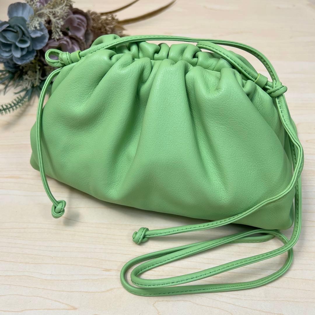 Bottega Veneta Mini The Pouch Acid Green Leather Shoulder Bag