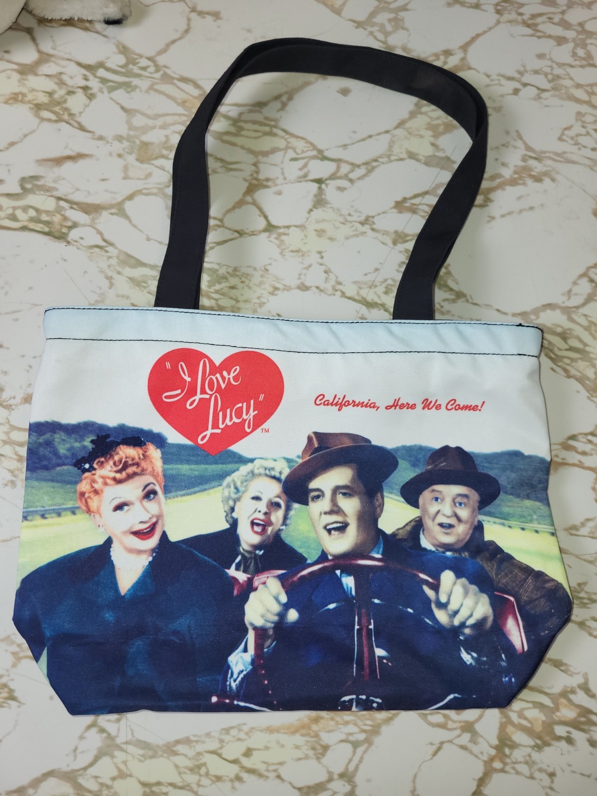 Vintage Style I Love Lucy Canvas Tote Bag Ricky Ethel Fred TV Show Collectible