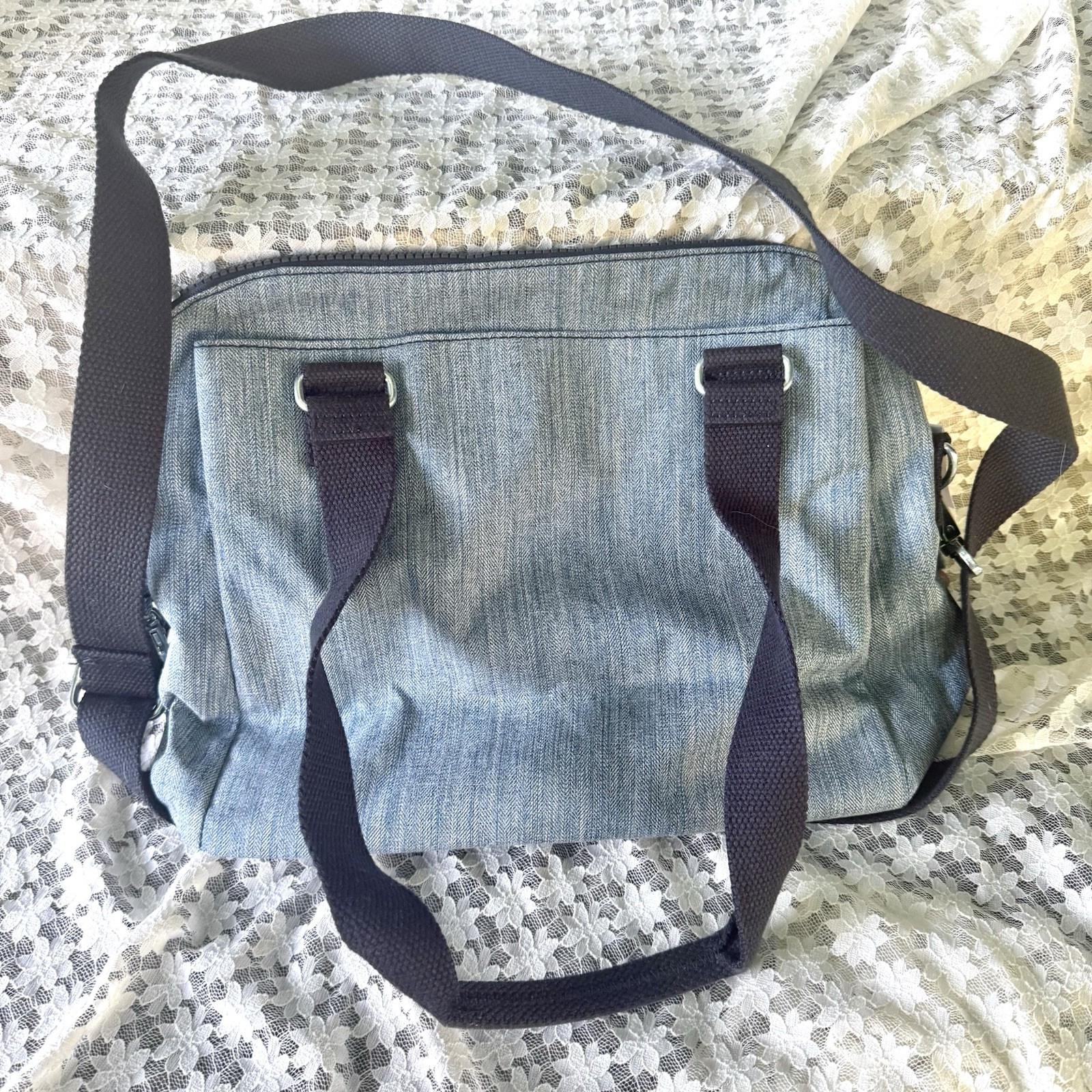 Kipling Felicity Tote Shoulder Crossbody Bag Indigo Blue NWT Gorilla Keychain