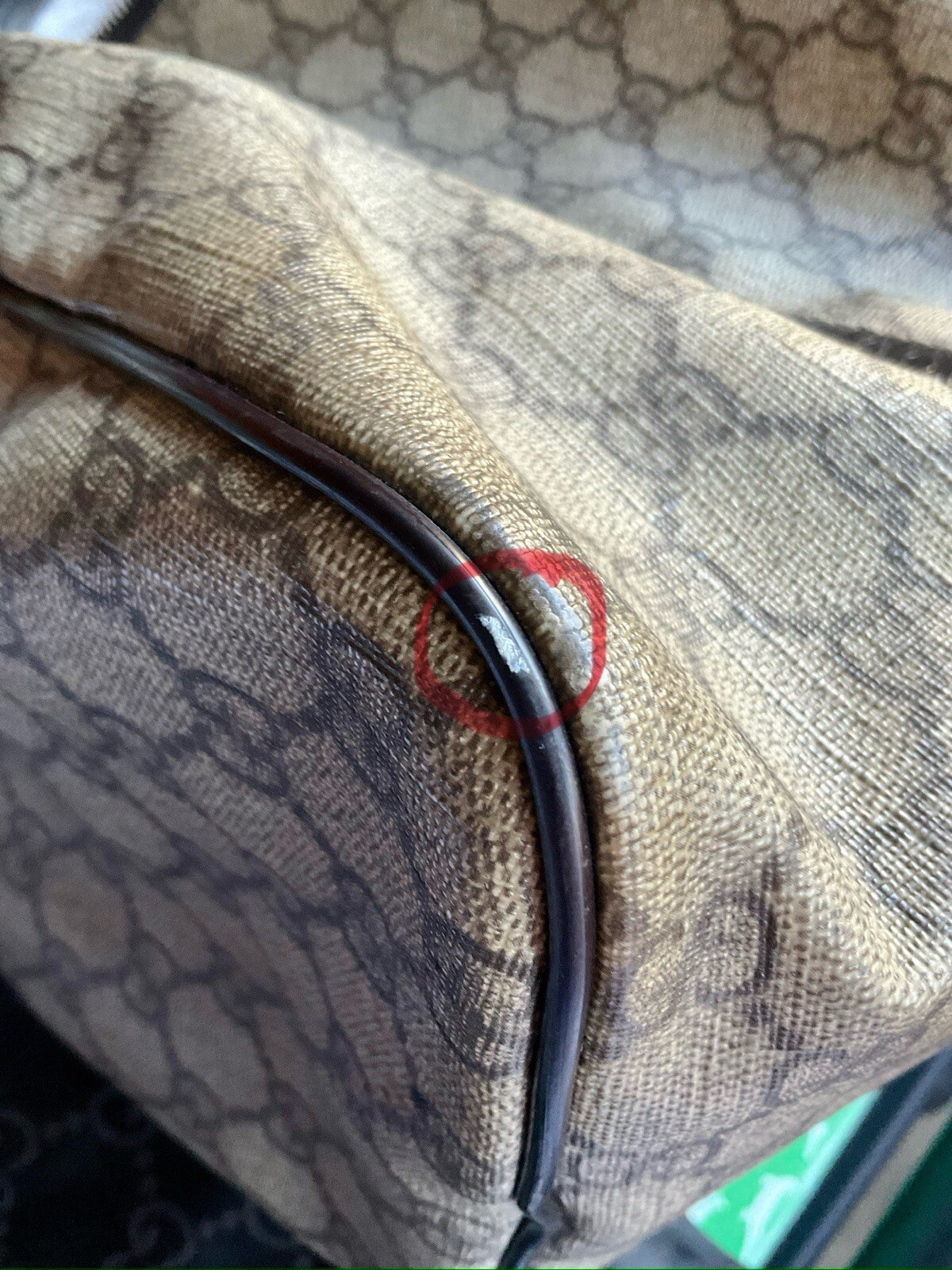 Gucci Joy Boston Bag Coated Canvas Brown Authentic