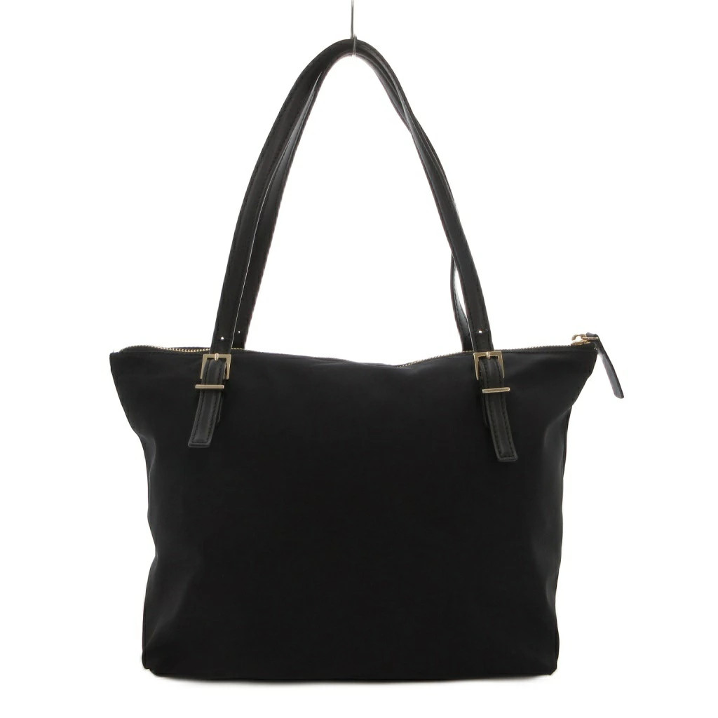 Used Kate Spade Tote Bag Black Zipper Closure Logo Plate Buckle Decoration SX GY